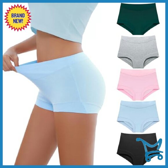 Seamless Boy Shorts Underwear Soft Stretch Cotton Full Coverage - Picture 2 of 7